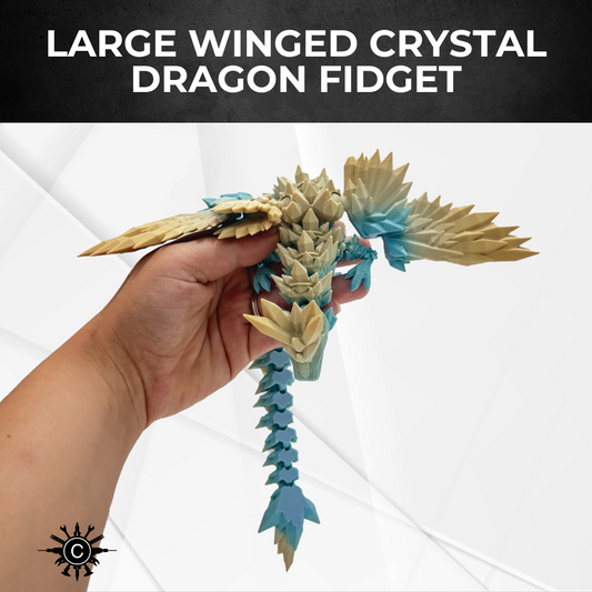 Large Crystal Winged Dragon Fidget